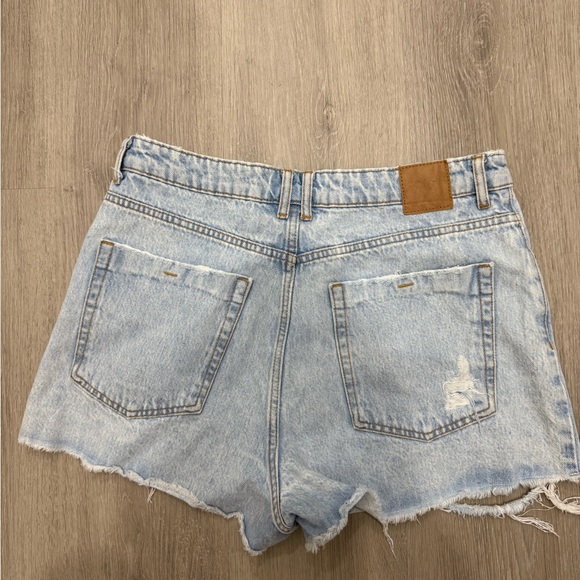 Zara Light Blue Ripped Jean Shorts - Picture 3 of 4